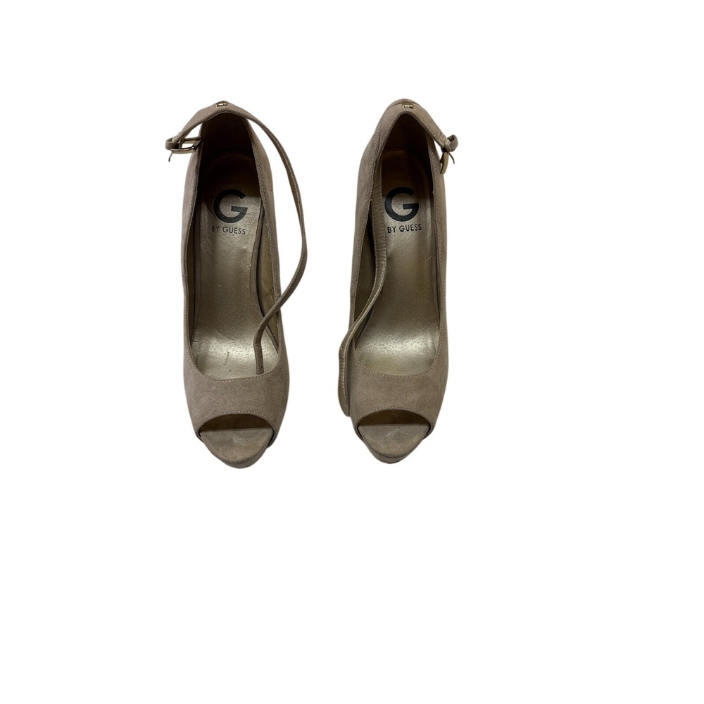 Guess high‎ heels Women's size 9M tan, open-toe, suede